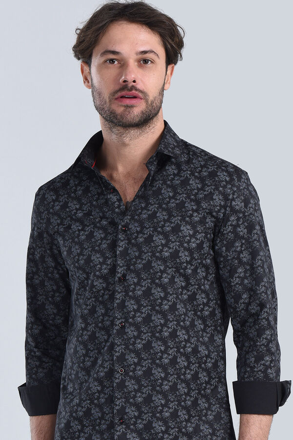 Erkek Siyah Slim Fit Gömlek - 3