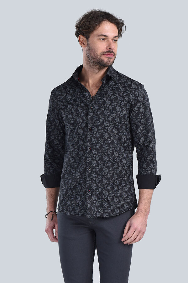 Erkek Siyah Slim Fit Gömlek - 4