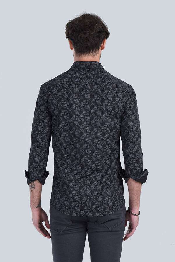 Erkek Siyah Slim Fit Gömlek - 5