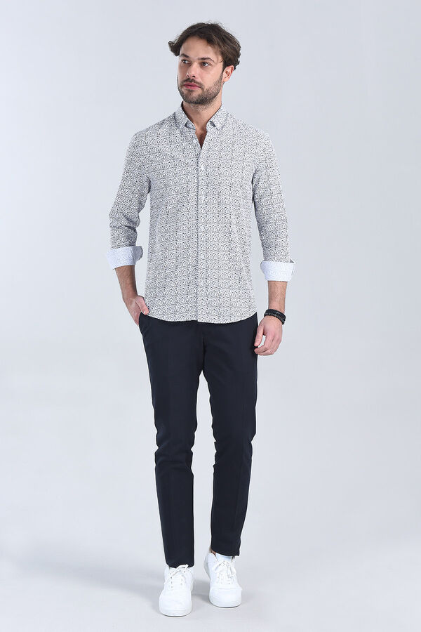 Erkek Siyah Slim Fit Gömlek - 1