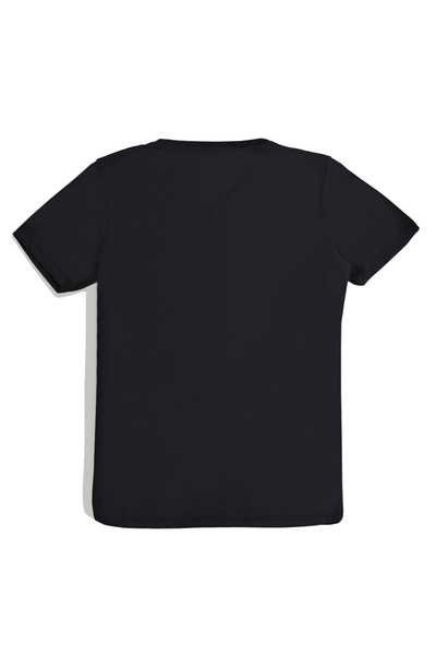 Erkek Siyah V Yaka Regular T-Shirt