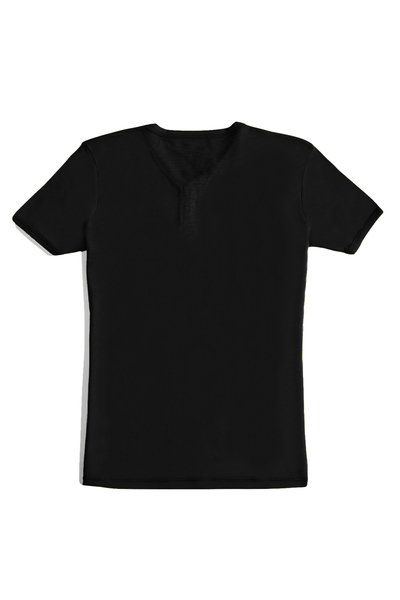 Erkek Siyah V Yaka Regular T-Shirt