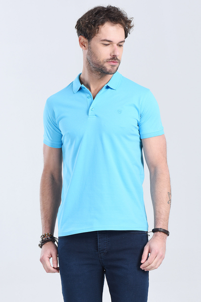 Erkek Turkuaz Polo Yaka Regular T-Shirt