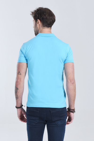 Erkek Turkuaz Polo Yaka Regular T-Shirt