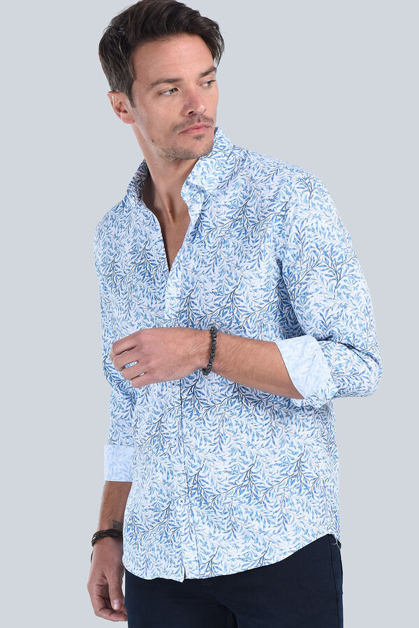 Erkek Turkuaz Slim Fit Gömlek - 2