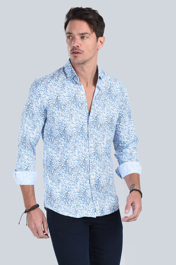 Erkek Turkuaz Slim Fit Gömlek - 3