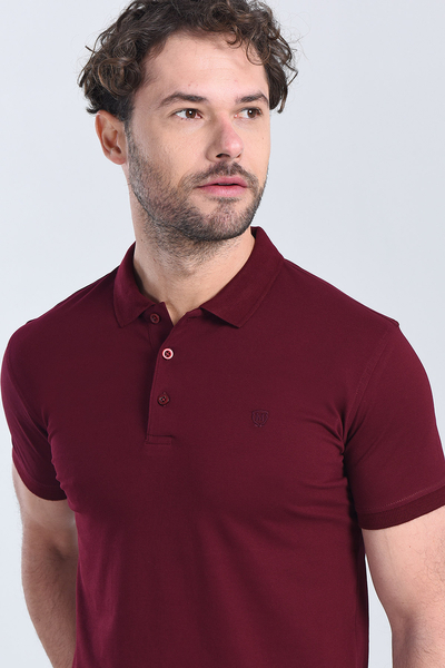 Erkek Vişne Çürüğü Polo Yaka Regular T-Shirt
