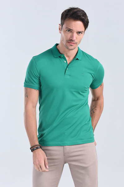 Erkek Yesil Polo Yaka Regular T-Shirt