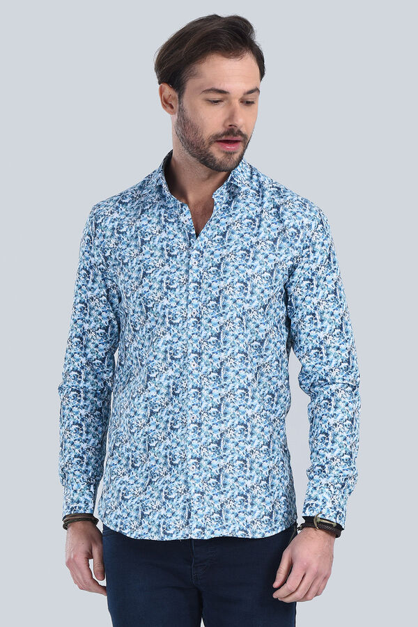 Erkek Yesil Slim Fit Gömlek - 1